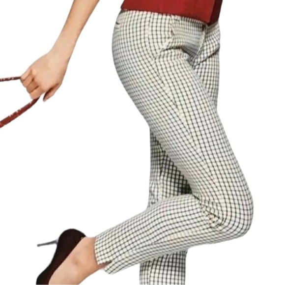 CAbi Black & White Windowpane Trouser Dress Pants - Picture 3 of 12